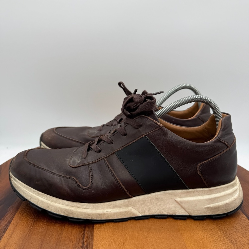 VellaPais Hampton Shoes Mens 11 Brown Leather Fashion Casual Walking Sneakers - Picture 4 of 11